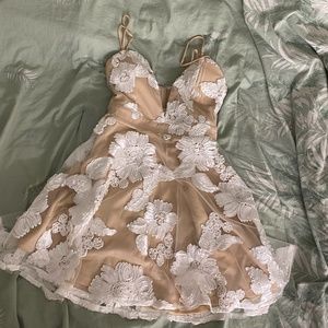 Off White Floral Lace Dress